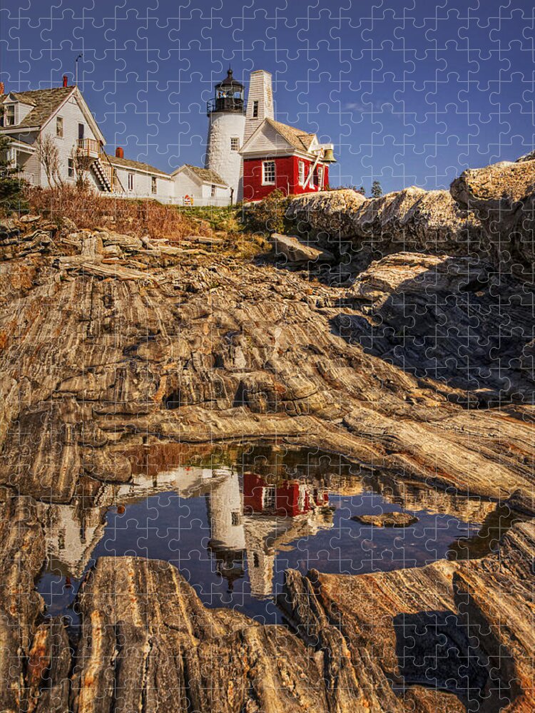 Pemaquid Point Light Jigsaw Puzzle featuring the photograph Pemaquid Point Light by Priscilla Burgers