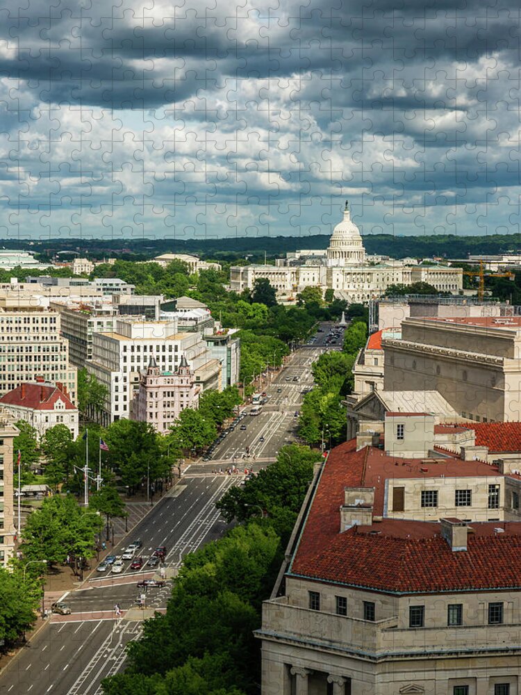 Built Structure Jigsaw Puzzle featuring the photograph Pennsylvania Avenue Leading Up To The by Miralex
