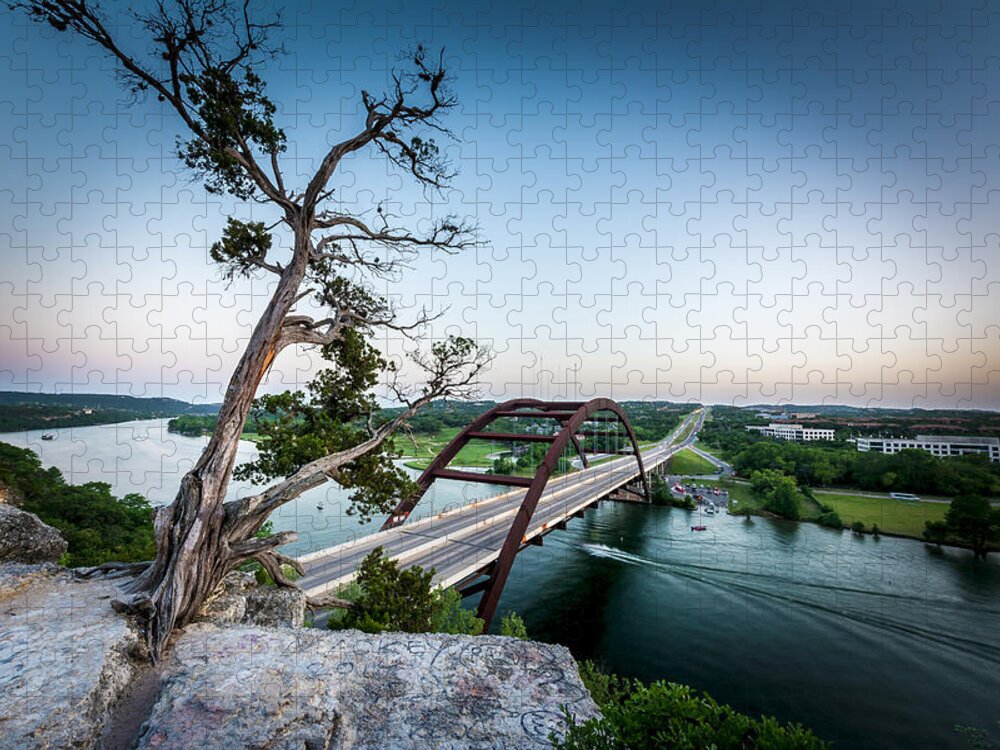 Pennybacker Bridge Jigsaw Puzzle featuring the photograph Pennybacker Bridge Austin by David Morefield