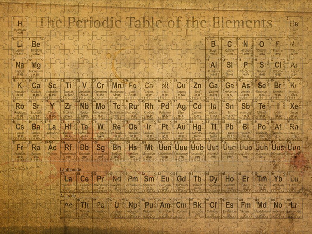 Periodic Jigsaw Puzzle featuring the mixed media Periodic Table of the Elements by Design Turnpike
