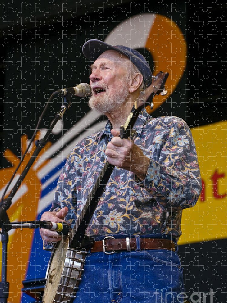 Craig Lovell Jigsaw Puzzle featuring the photograph Pete Seeger by Craig Lovell