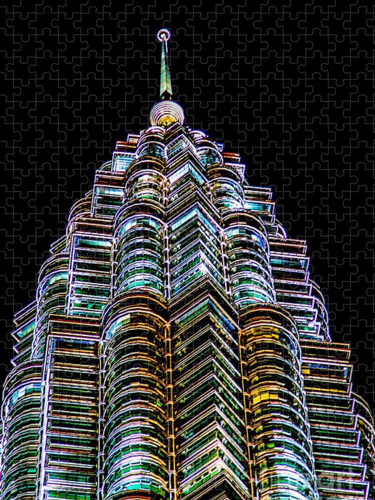 451.9 M Jigsaw Puzzle featuring the photograph Petronas Tower by Adrian Evans
