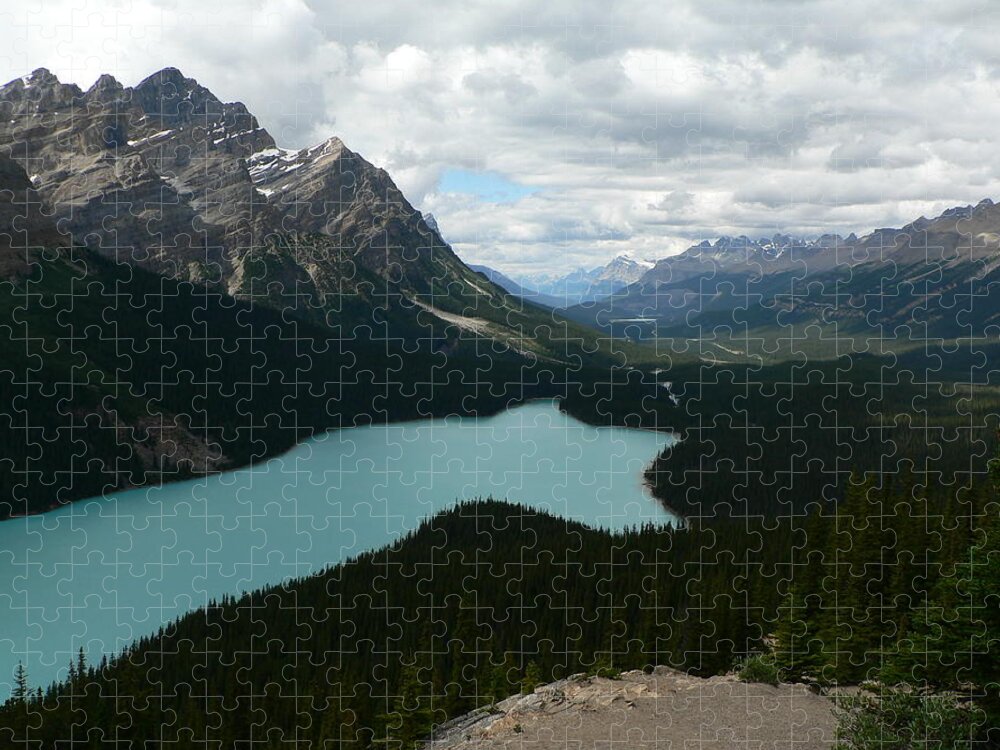 Peyote Jigsaw Puzzle featuring the photograph Peyote Lake in Banff Alberta by Laurel Best