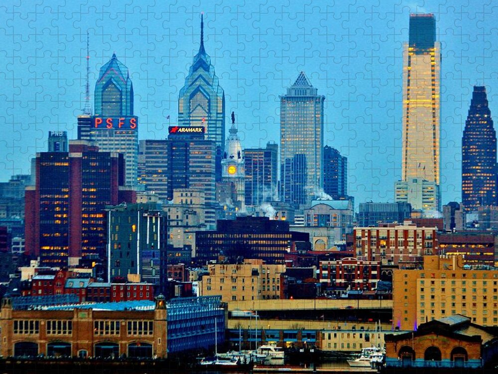 Philadelphia Jigsaw Puzzle featuring the photograph Philadelphia Skyline by Benjamin Yeager