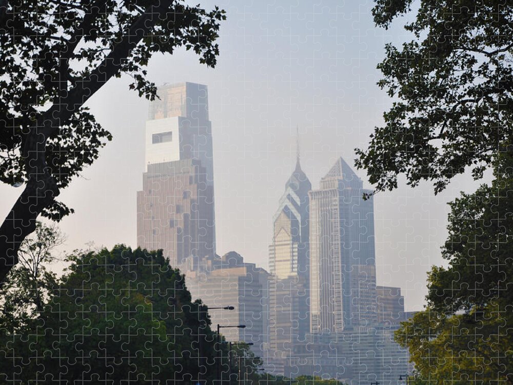Philadelphias Jigsaw Puzzle featuring the photograph Philadelphia's Skyscrapers by Bill Cannon