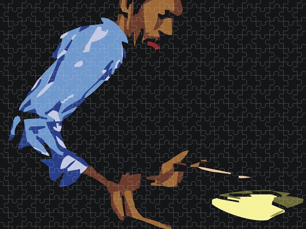 Male Portraits Jigsaw Puzzle featuring the digital art Philly Joe Jones by Walter Neal