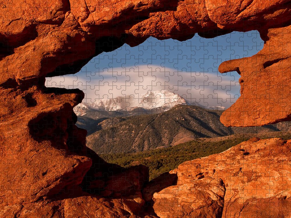 Pikes Peak Jigsaw Puzzle featuring the photograph Pikes Peak Framed by Ronda Kimbrow