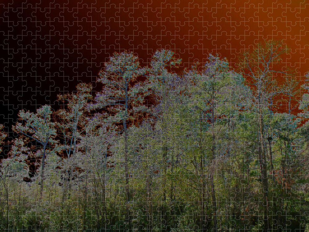 Abstract Jigsaw Puzzle featuring the photograph Pine Forest by Connie Fox
