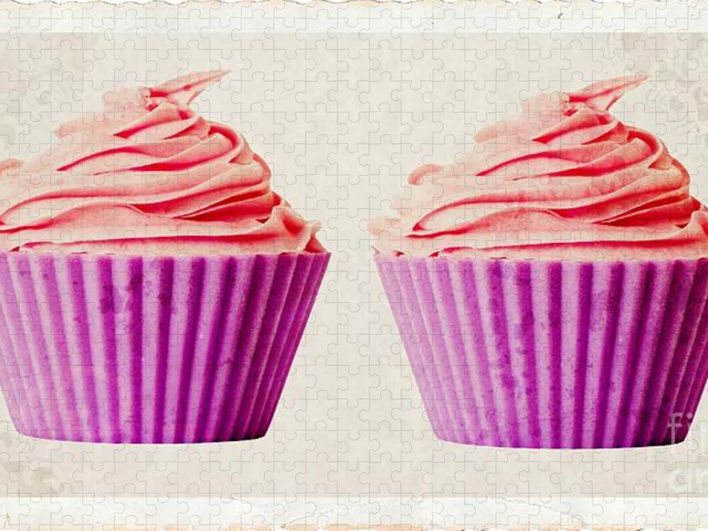 Twin Jigsaw Puzzle featuring the photograph Pink Cupcakes by Edward Fielding