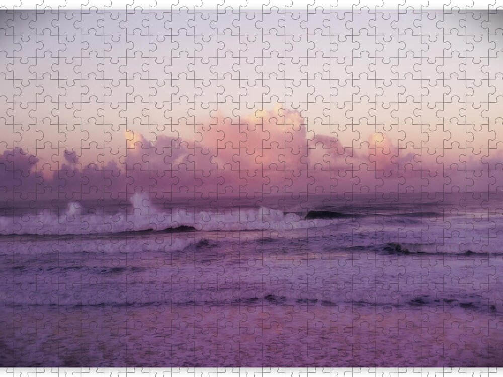 Pink Sunset Jigsaw Puzzle featuring the photograph Pink Sunset 1 by Bonnie Bruno