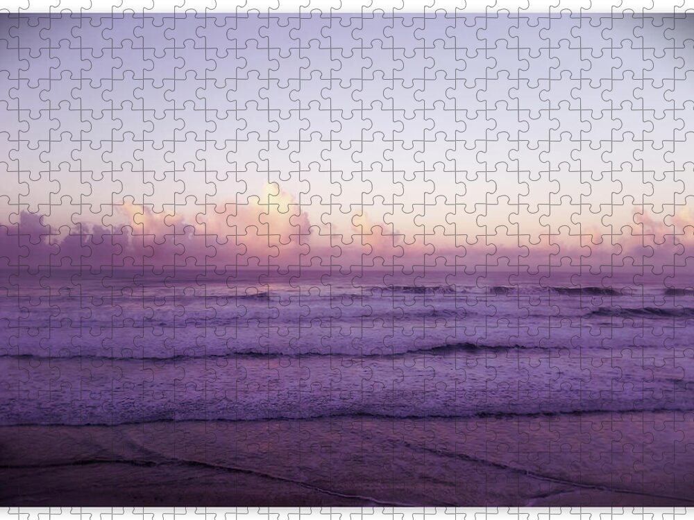 Pacific Sunset Jigsaw Puzzle featuring the photograph Pink Sunset 2 by Bonnie Bruno