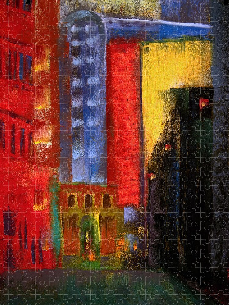 Pastels Jigsaw Puzzle featuring the painting Pioneer Square Alleyway by David Patterson