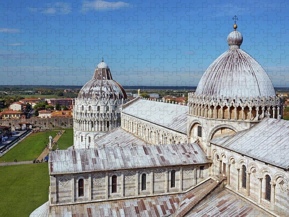 Scenics Jigsaw Puzzle featuring the photograph Pisa Duomo And Baptistry At Midday by Allan Baxter