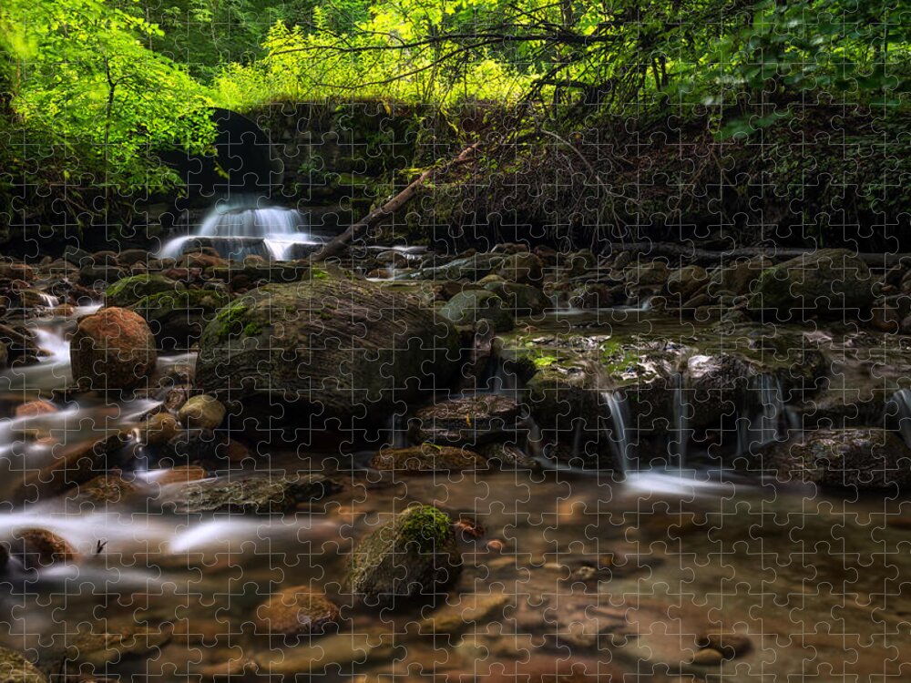Office Decor Jigsaw Puzzle featuring the photograph Pixley Falls State Park 2 by Mark Papke