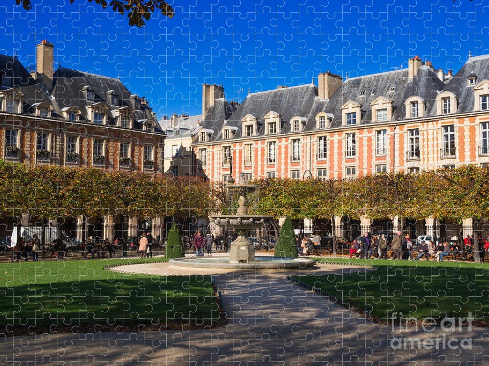 Place Des Vosges Jigsaw Puzzle featuring the photograph Place des Vosges Paris by Louise Heusinkveld