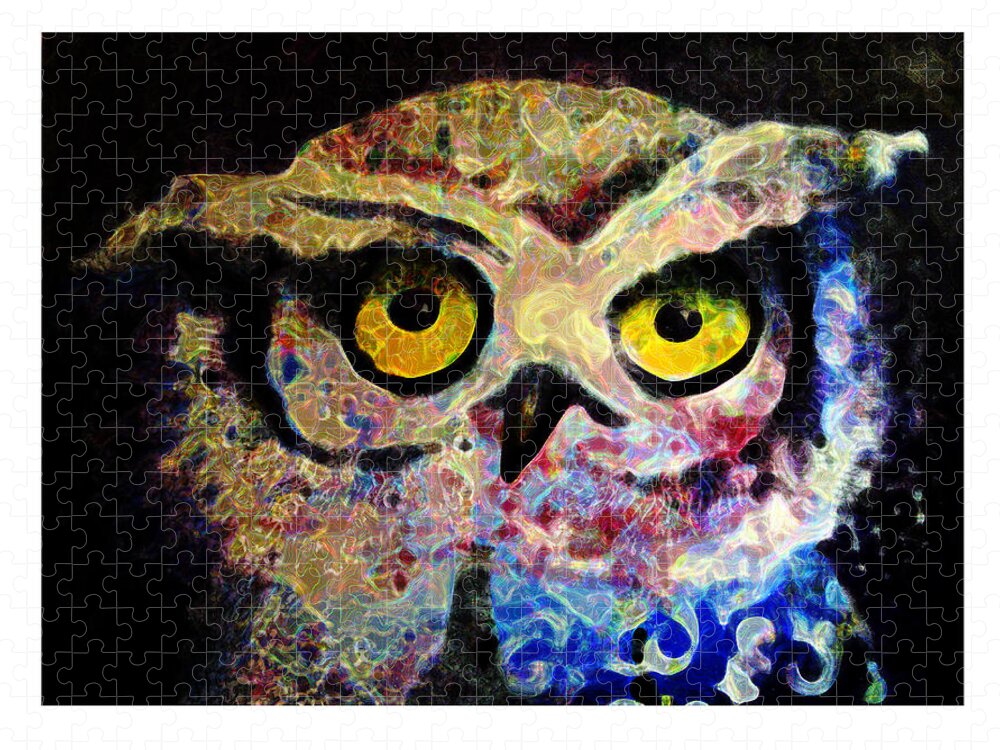 Owl Jigsaw Puzzle featuring the painting Playtime by Laurel Bahe