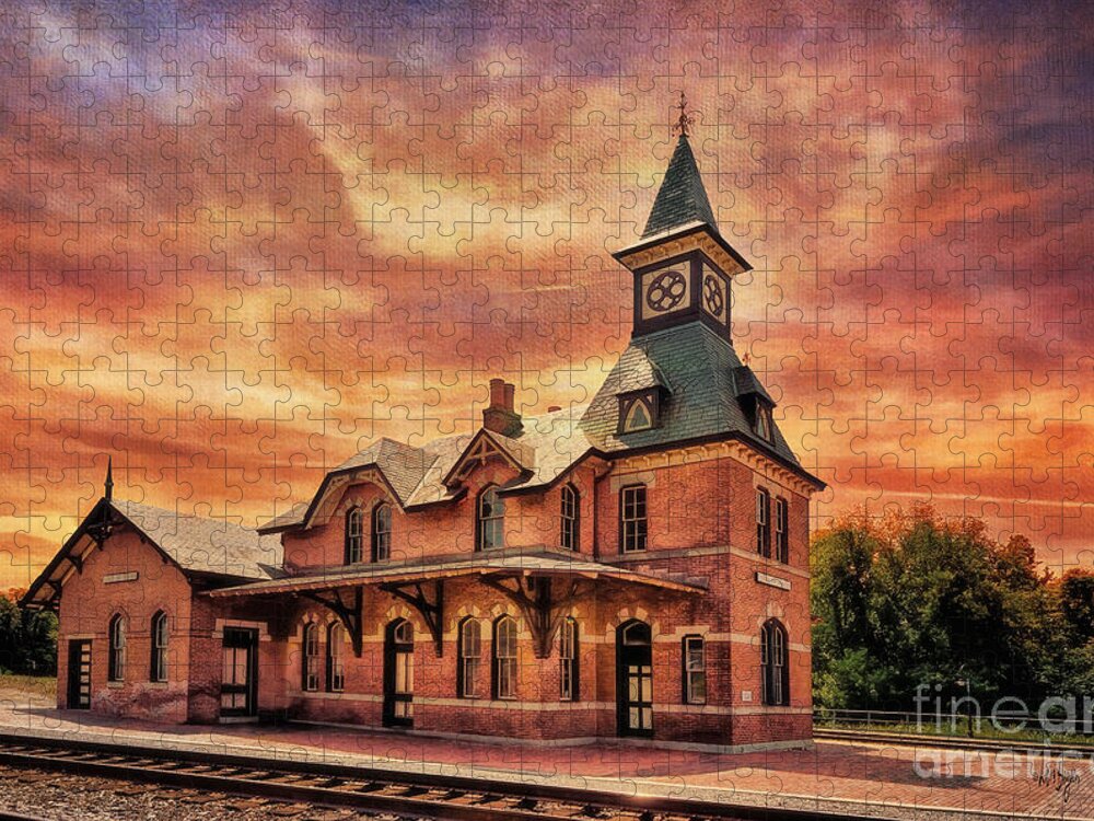 Point Of Rocks Train Station Jigsaw Puzzle featuring the photograph Point of Rocks Train Station by Lois Bryan