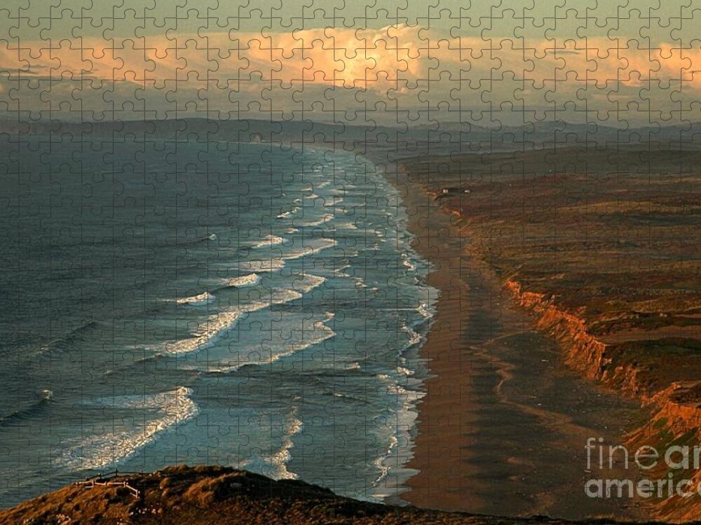 South Beach Jigsaw Puzzle featuring the photograph Point Reyes Beach South by Adam Jewell