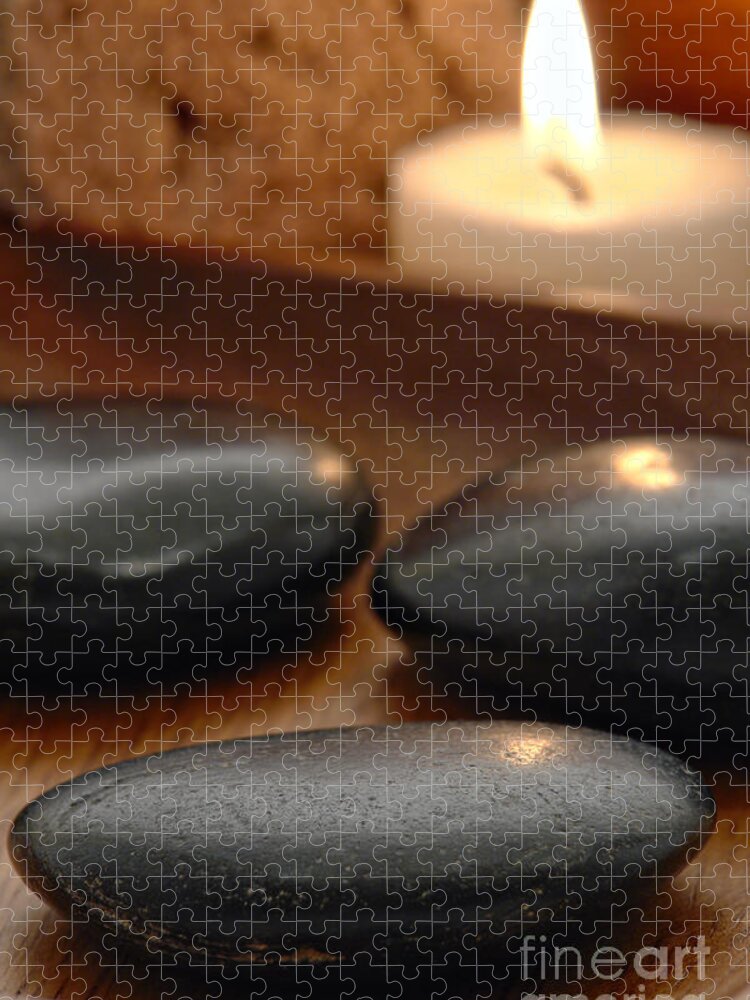 Spa Jigsaw Puzzle featuring the photograph Polished Stones in a Spa by Olivier Le Queinec