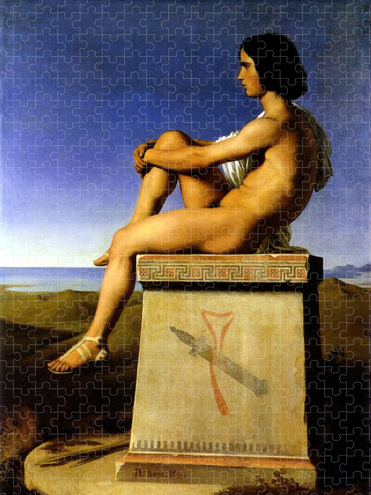 Hippolyte Flandrin Jigsaw Puzzle featuring the painting Polites by Hippolyte Flandrin