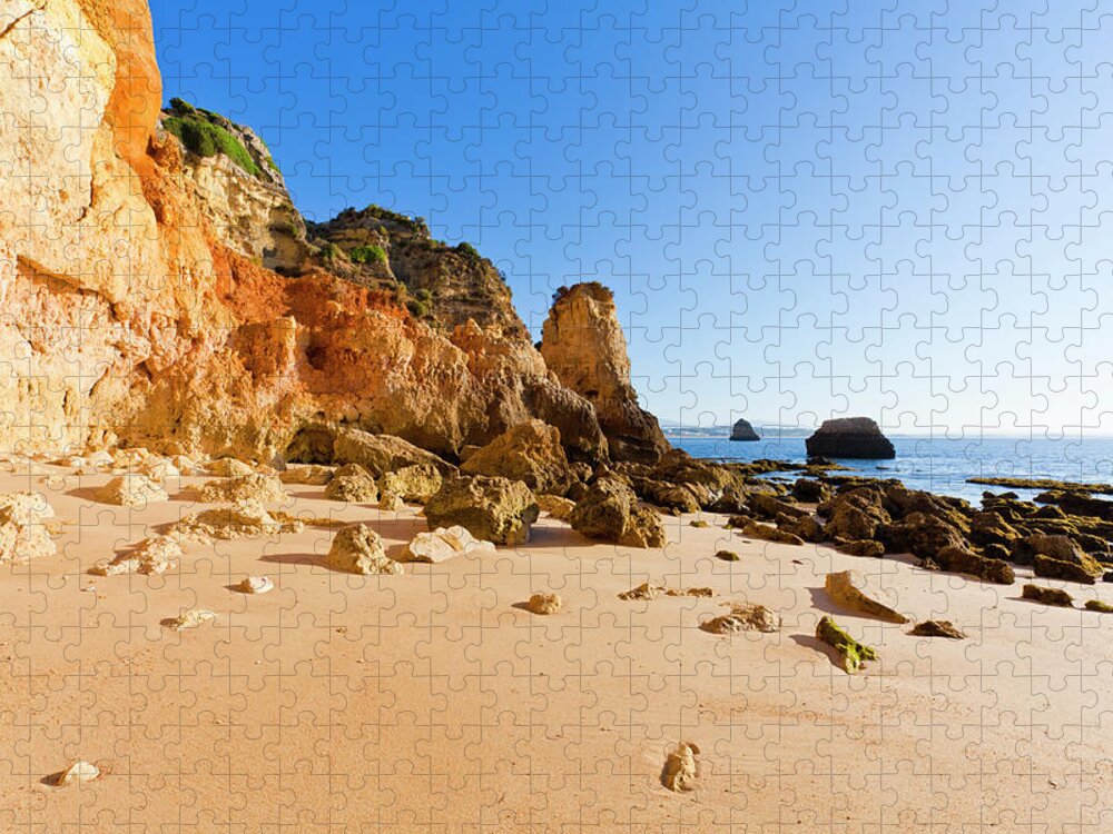 Algarve Jigsaw Puzzle featuring the photograph Ponta Da Piedade In Lagos, Algarve by Werner Dieterich