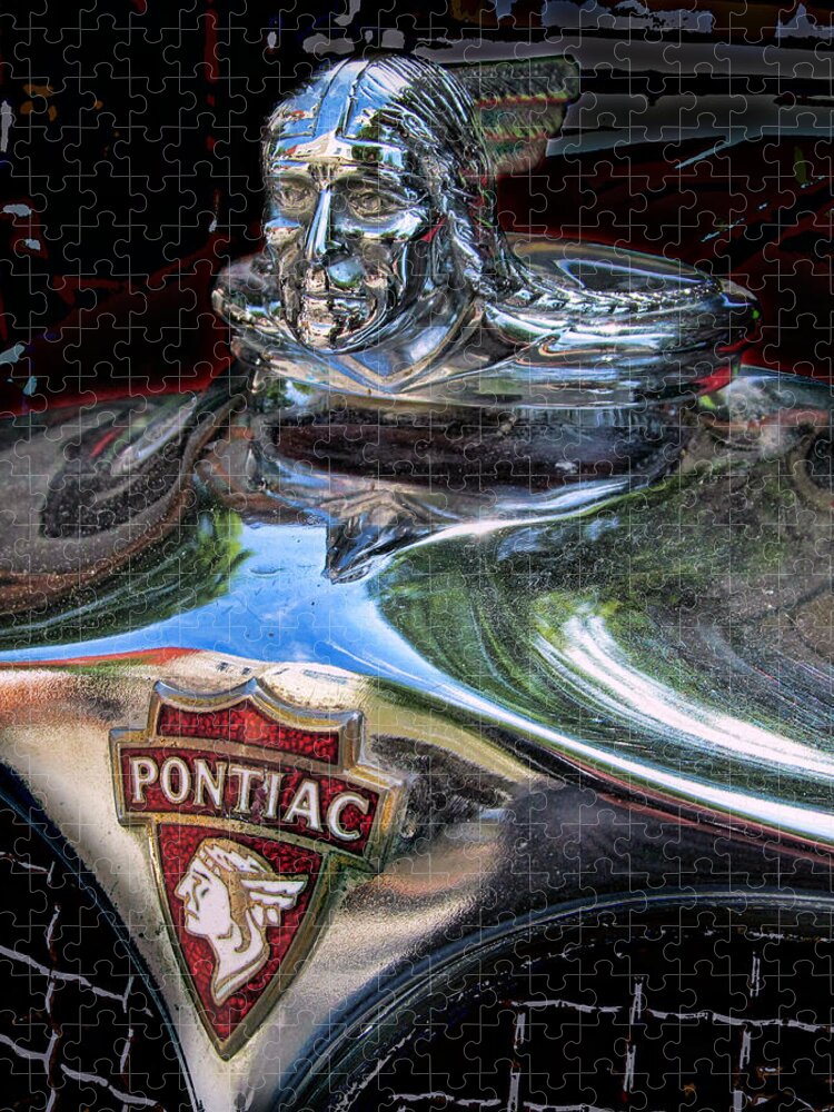 Victor Montgomery Jigsaw Puzzle featuring the photograph Pontiac Hood Ornament by Vic Montgomery