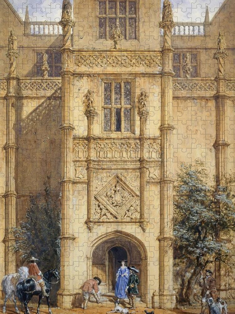 Porch Jigsaw Puzzle featuring the painting Porch At Montacute, 1842 by John Nash