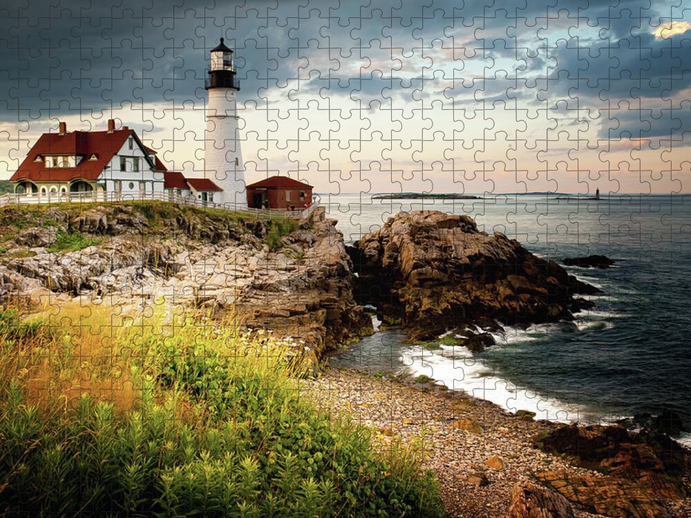 Safety Jigsaw Puzzle featuring the photograph Portland Head Light - Cape Elizabeth by Doug Van Kampen, Van Kampen Photography