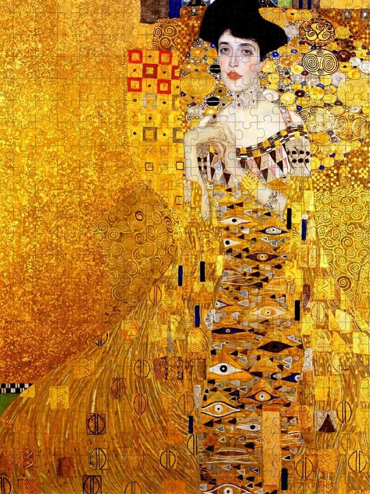 Gustav Klimt Jigsaw Puzzle featuring the painting Portrait Of Adele Bloch-Bauer by Gustav Klimt