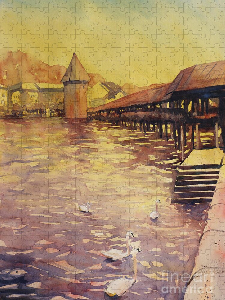 Arches Paper Jigsaw Puzzle featuring the painting Posing For Tourists by Ryan Fox