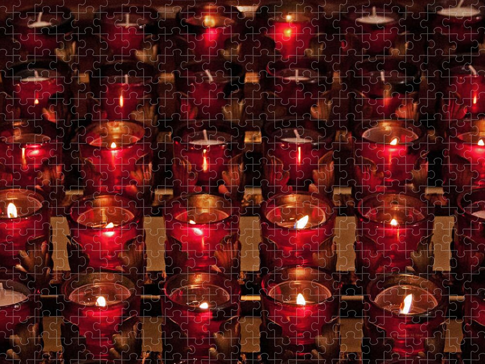 Votive Jigsaw Puzzle featuring the photograph Prayer Candles by Suzanne Stout