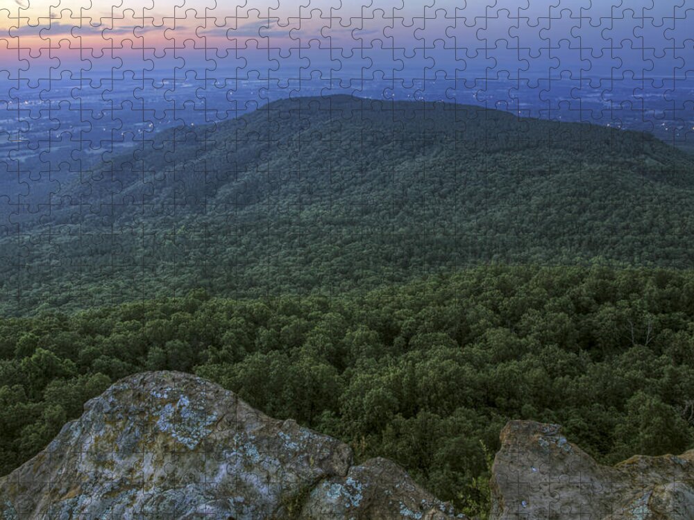 Mt. Nebo Jigsaw Puzzle featuring the photograph Predawn at Sunrise Point from Mt. Nebo - Arkansas by Jason Politte