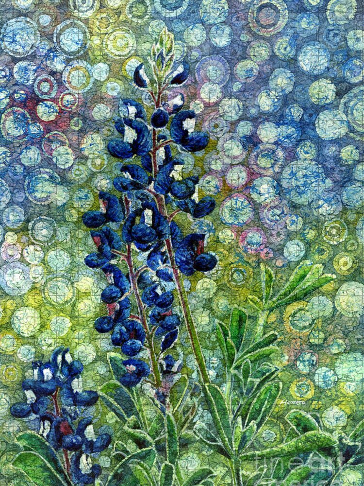 Bluebonnet Jigsaw Puzzle featuring the painting Pretty in Blue by Hailey E Herrera