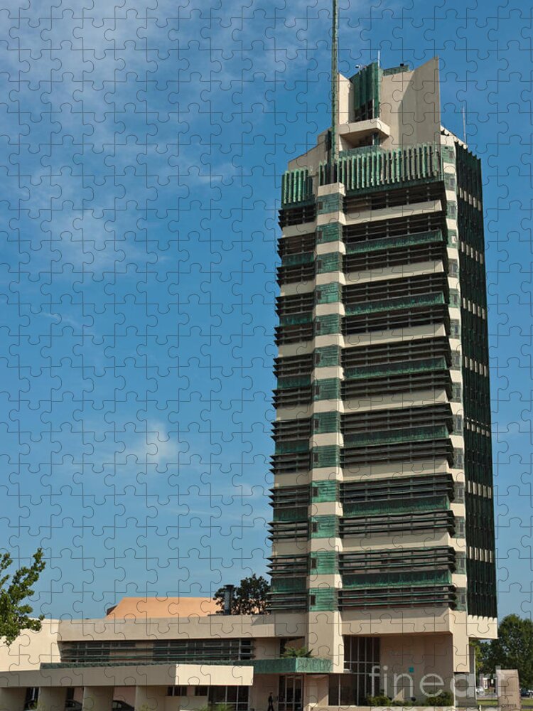 Building Jigsaw Puzzle featuring the photograph Price Tower, Bartlesville, Oklahoma by Richard and Ellen Thane