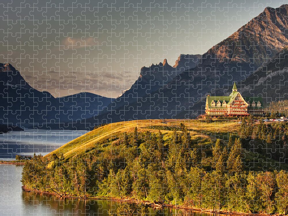Prince Of Wales Hotel Jigsaw Puzzle featuring the photograph Prince of Wales Sunrise by Mark Kiver