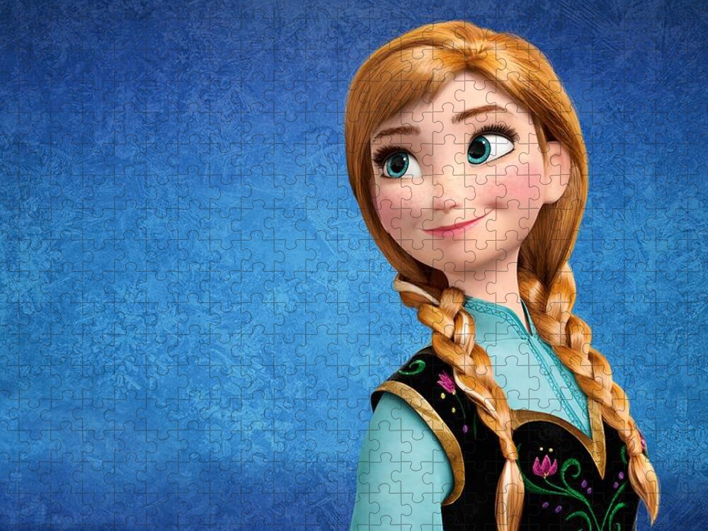 Movie Poster Jigsaw Puzzle featuring the digital art Princess Anna Frozen by Movie Poster Prints