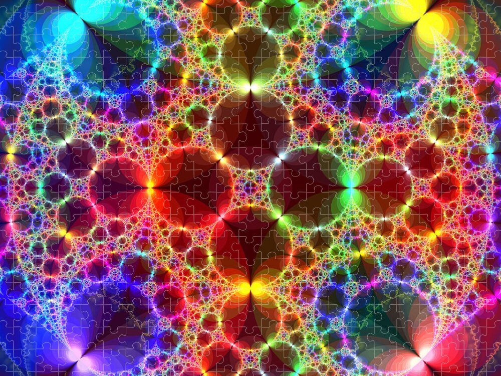 Fractal Jigsaw Puzzle featuring the digital art Prism Bubbles by Tammy Wetzel