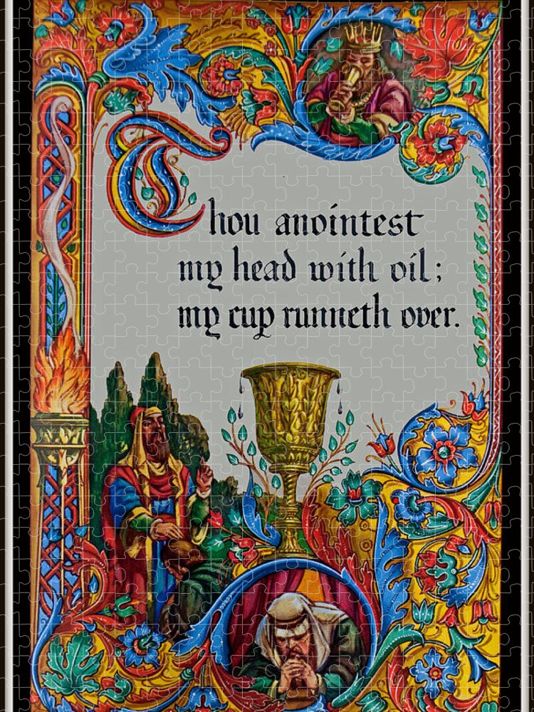 Verses Jigsaw Puzzle featuring the photograph Psalms 23-5B by Tikvah's Hope