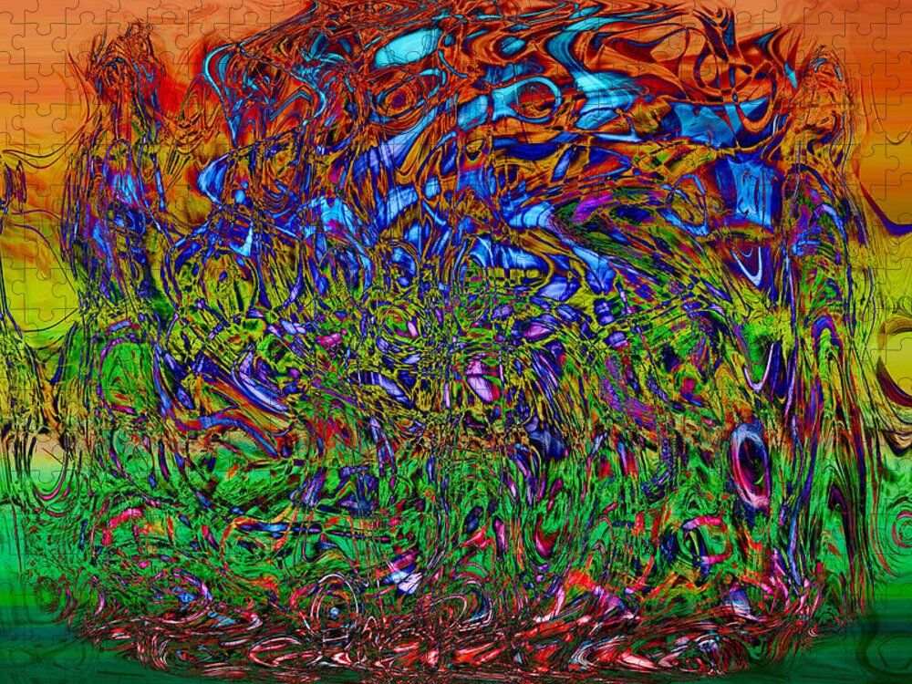 Psychedelic Mind Jigsaw Puzzle featuring the digital art Psychedelic Mind by Linda Sannuti