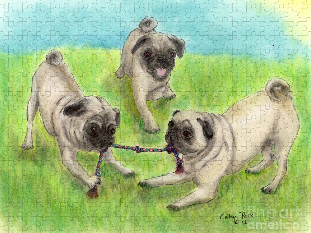 https://render.fineartamerica.com/images/rendered/default/flat/puzzle/images-medium-5/pug-dog-playing-canine-animal-pets-art-cathy-peek.jpg?&targetx=0&targety=-26&imagewidth=1000&imageheight=802&modelwidth=1000&modelheight=750&backgroundcolor=9CCD65&orientation=0&producttype=puzzle-18-24&brightness=462&v=6