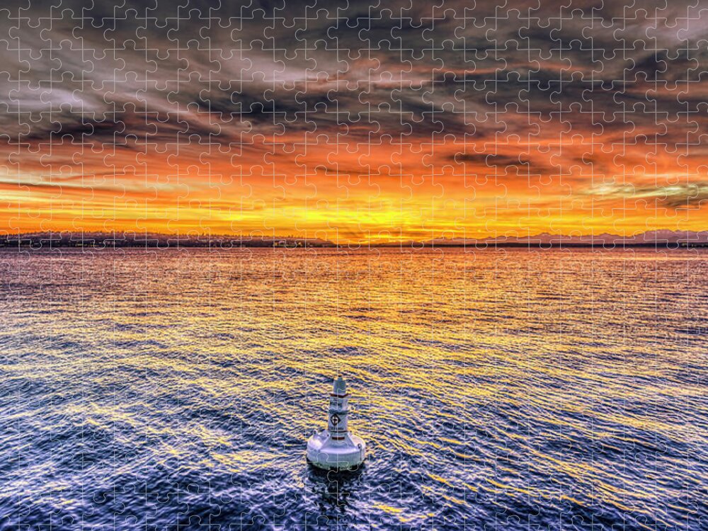 Sunset Jigsaw Puzzle featuring the photograph Puget Sound Sunset by Spencer McDonald