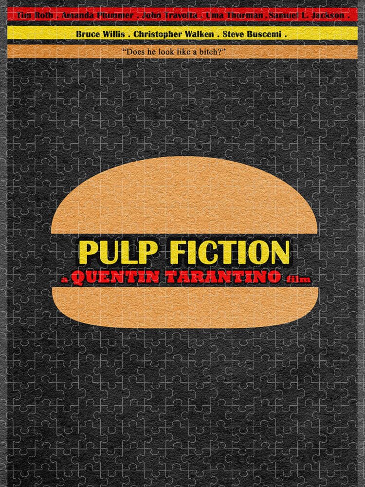 Pulp Fiction Jigsaw Puzzle featuring the digital art Pulp Fiction by Inspirowl Design
