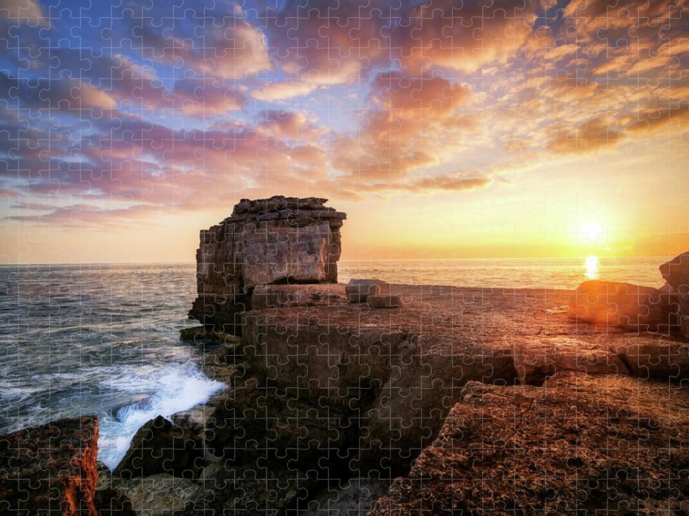 Tranquility Jigsaw Puzzle featuring the photograph Pulpit Rock, Portland Bill, Dorset by Joe Daniel Price
