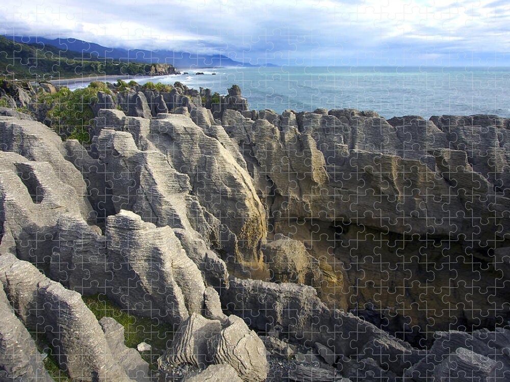 New Zealand Jigsaw Puzzle featuring the photograph Punakaiki Pancake Rocks #2 by Stuart Litoff