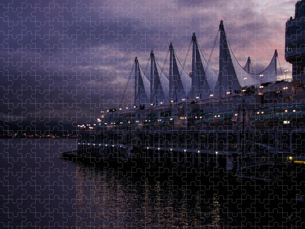 Georgia Mizuleva Jigsaw Puzzle featuring the photograph Purple Dawn in Vancouver by Georgia Mizuleva