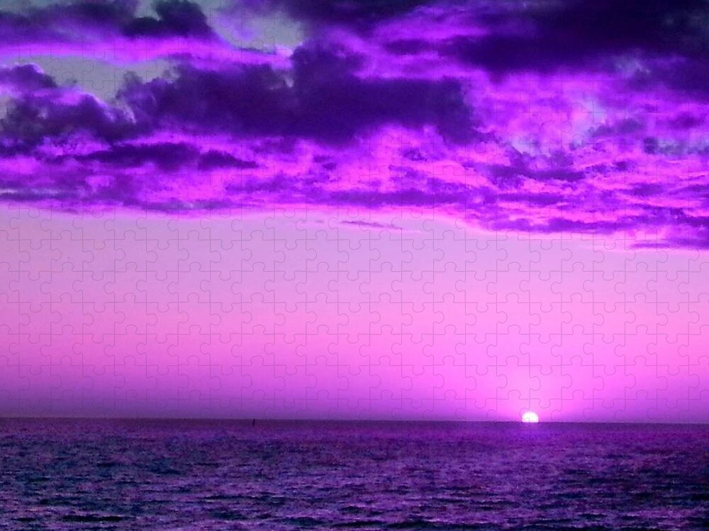 Purple Sunset Jigsaw Puzzle featuring the photograph Purple Sunset by Steed Edwards
