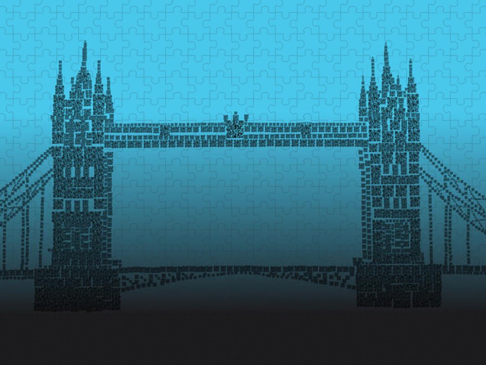 Tower Jigsaw Puzzle featuring the photograph QR Pointillism - Tower Bridge 2 by Richard Reeve