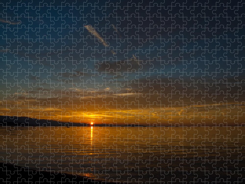 Sun Jigsaw Puzzle featuring the photograph Qualicum Sunset II by Randy Hall