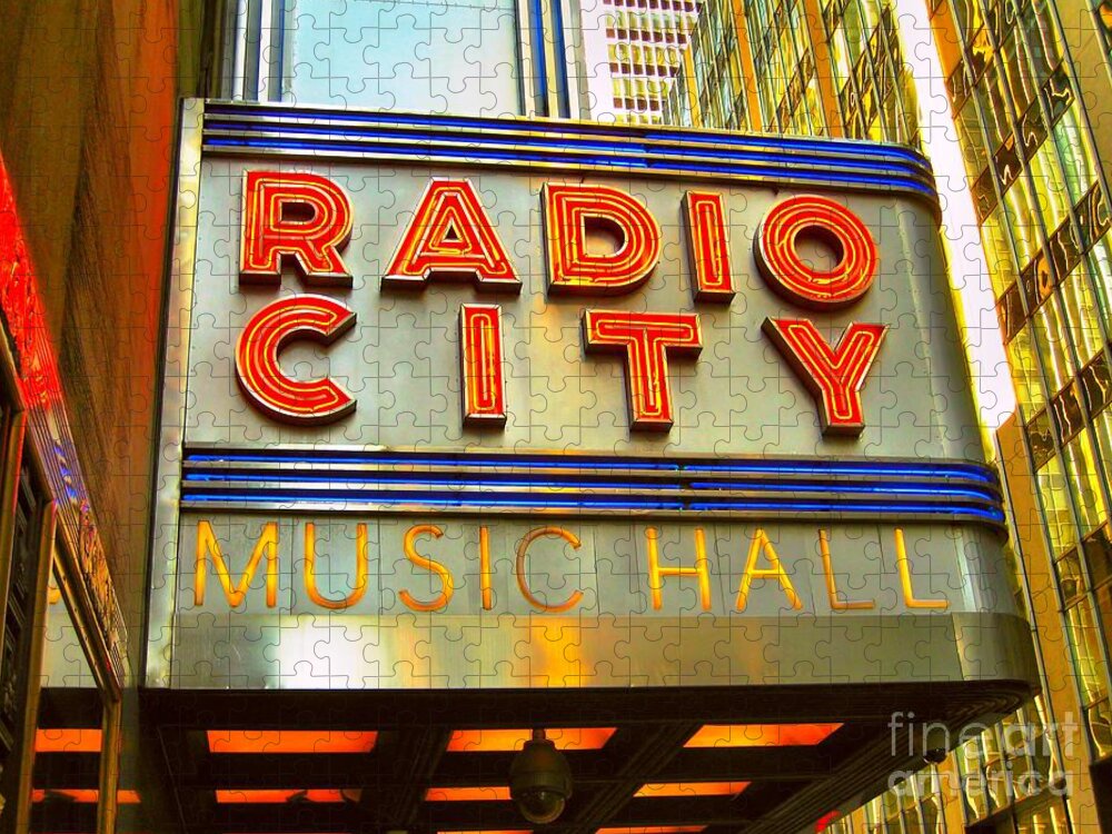 Radio City Music Hall Jigsaw Puzzle featuring the photograph Radio City Music Hall by Judy Palkimas