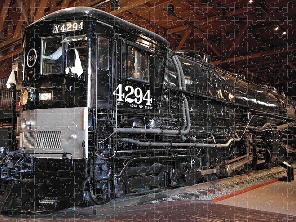 California State Train Museum Jigsaw Puzzle featuring the photograph Southern Pacific Cab Forward Railroad Engine No 4294 by Michele Myers